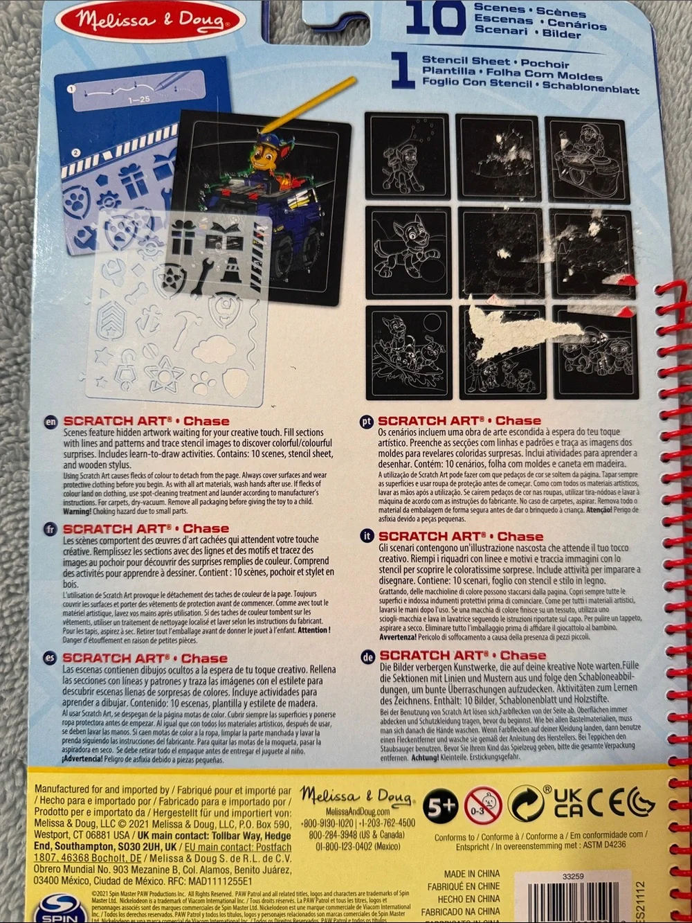 Melissa & Doug Paw Patrol Scratch Art Activity Book And Grab & Go Pack-New